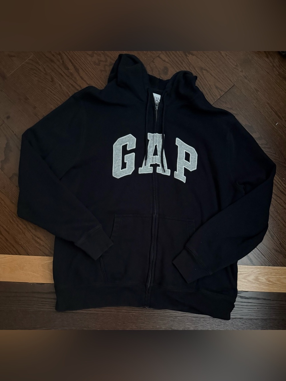 GAP Men’s Black Zip Up Hoodie with Logo